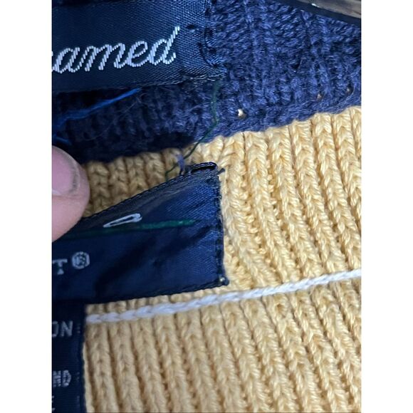 Vintage Rugger By Gant Cable Knit V Neck Preppy Sweater Hand Framed - Picture 4 of 4